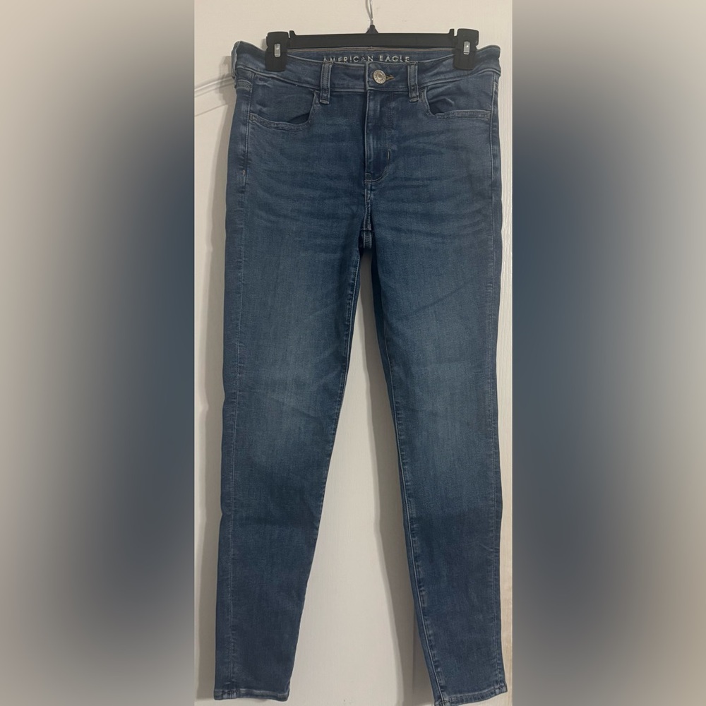 American Eagle Outfitters Women's Straight Leg Jeans - Dark Blue